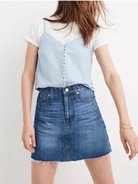 Madewell Rigid Denim A-Line Mini Skirt Cotton 26